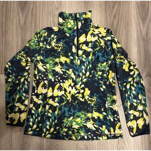 Columbia Women's Fleece Quarter Zip Pullover Jacket Abstract Floral Print Size L